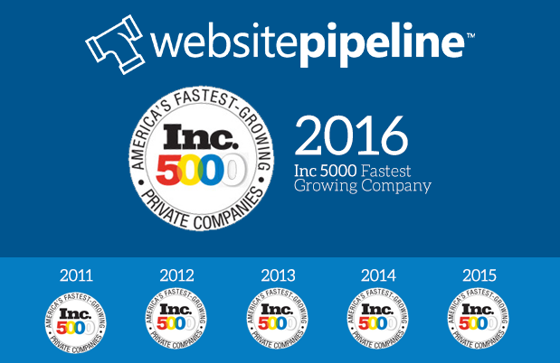 Website Pipeline Receives 6th Consecutive Inc 5000 Recognition